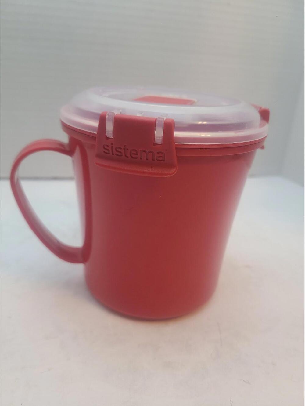Red Sistema Microwavable Cookware Cup 22.18 oz BPA Free Vented Lid 2010